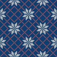 Christmas and New Year traditional knitted seamless pattern with snowflakes. Norwegian style sweater. Wool texture, holiday background. vector