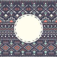 Ethnic card. Poster with aztec design. Tribal seamless pattern with place for text. vector