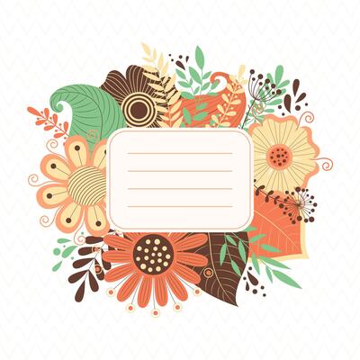 Floral frame. Template for greeting cards, postcards, invitations. Place for text.
