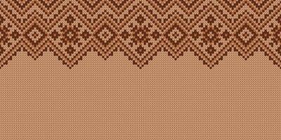 Knitwear texture. Template with empty place for text. Traditional seasonal seamless wide background for holiday design. Winter knitted sweater pattern with snowflakes vector