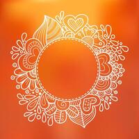 Spring, summer blurred floral background. Template for presentation, web and mobile interface. Greeting card, invitation with doodle frame vector