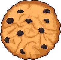 Hand drawn cookie with chocolate drops vector