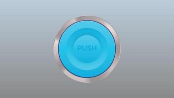 Push Modern Button light blue color and aluminum rim vector
