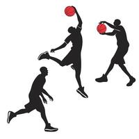 Basketball Player Jump Shot and Dunk Poses vector