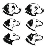 Hand Drawn Dog Face Icon Collection vector