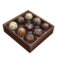 chocolate truffles in a box on a transparent background png