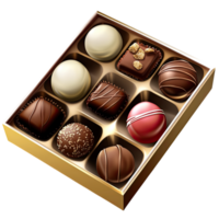 chocolates in a box on a transparent background png