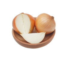 Set of Onion on Wooden Plate on Transparent Background png