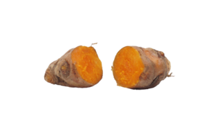 Half Cut of Turmeric Spice on Transparent Background png