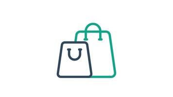 Shopping bag animated icon. animated icon related to shopping. suitable for user interface, provide visual feedback and more. alpha channel video