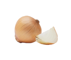 Slice and Whole Ripe Onion on Transparent Background png