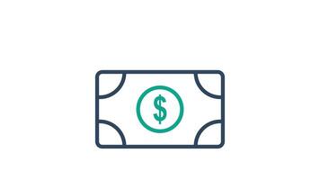 Money animated icon. animated icon related to bill and payment. suitable for user interface, provide visual feedback and more. alpha channel video