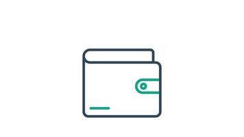Wallet animated icon. animated icon related to bill and payment. suitable for user interface, provide visual feedback and more. alpha channel video