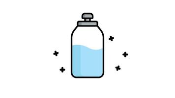 Water bottle animated icon. animated icon related to drink. suitable for user interface, provide visual feedback and more. alpha channel video