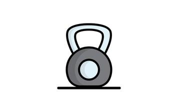 Kettlebell animated icon. icon related to gym and fitness. suitable for user interface, provide visual feedback and more. alpha channel video