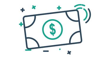 Money animated icon. animated icon related to bill and payment. alpha channel video