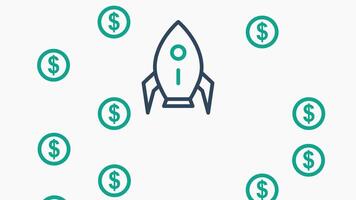 Start up animated icon. animated icon related to business. suitable for user interface, provide visual feedback and more. alpha channel video