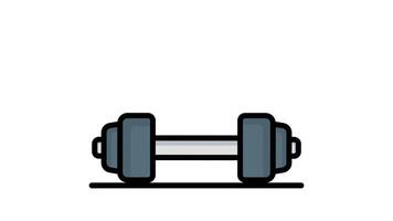Dumbbell animated icon. animated icon related to gym and fitness. suitable for user interface, provide visual feedback and more. animation with transparent background video