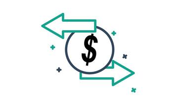 Transfer animated icon. animated icon related to bill and payment. suitable for user interface, provide visual feedback and more. alpha channel video