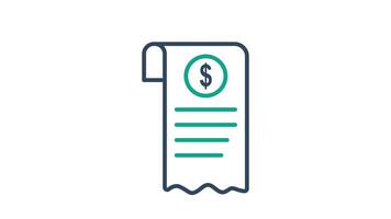 Bill animated icon. animated icon related to bill and payment. suitable for user interface, provide visual feedback and more. alpha channel video