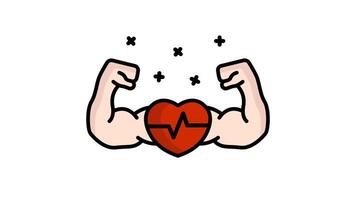 Stamina animated icon. icon related to gym and fitness. suitable for user interface, provide visual feedback and more. alpha channel video