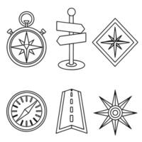GPS, Maps, and Road Icons Editable Stroke Set vector
