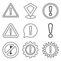 Flat Alert and Warning Symbols Set vector