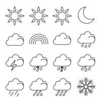Simple Weather Icons Editable Stroke Collection vector
