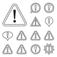 Error and Caution Sign Editable Stroke Icons vector