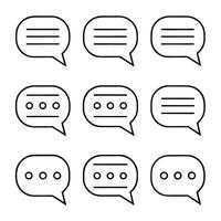 Chatting and Messaging Line Icons Pack vector