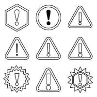 Warning and Danger Editable Stroke Icons vector