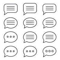 Messaging and Speech Icons Line Art Set vector