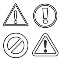 Alert and Error Symbols Editable Stroke Icons vector