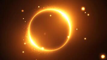 Glowing Orb with Radiant Sparks A Calming Visual of Energy and Light in a Deep Cosmos Setting video