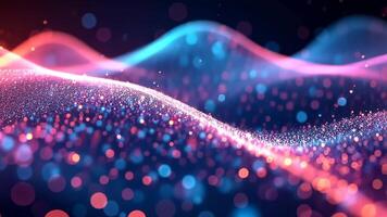 Abstract Waves of Light Ethereal Visualization of Colorful Particles and Sparkling Illumination video