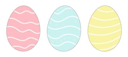 Cute pastel Easter eggs isolated on a transparent background. Happy Easter. Hand drawing for Easter greeting cards vector