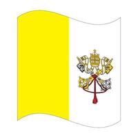Wavy flag of Vatican City State, isolated on a clear background vector