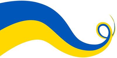 Winding Ukrainian flag on a clean background. Independence day of Ukraine. illustration. vector