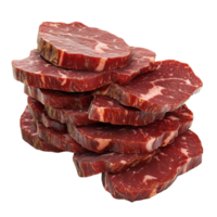 Stack of Fresh Raw Red Meat Slices png