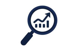 Digital Marketing Analytics Magnifier Icon, data analysis icon, magnifying glass, market research, business growth vector
