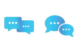 Chat Dialogue Icon in Blue Color, chat notification icon, messaging icon, chatbot icon, chat symbol vector