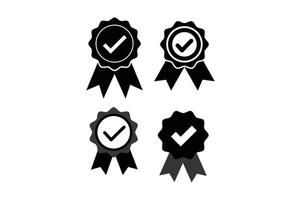 Quality Check Ribbon Icon Design, quality check ribbon icon, approved checkmark badge, verified ribbon icon, verified product stamp vector