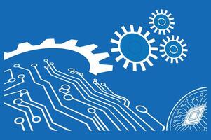 Futuristic Circuit Board Background Hi Tech Digital Innovation vector