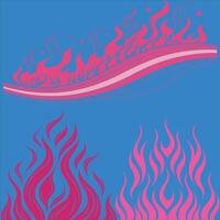 Abstract Pink Waves Fluid Flame Background Design. vector
