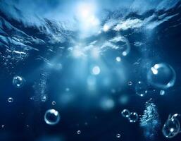 Mystical Underwater World with Soft Glow and Floating Particles photo
