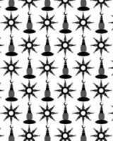 Black and white mosque dome ornament pattern design. vector