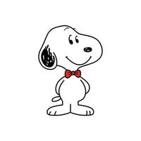 Smilling Snoopy with ribbon vector