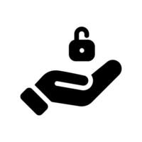 A simple icon that symbolizes hand, encryption vector