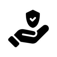 A simple icon that symbolizes helping hand, protection vector