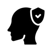 A simple icon that symbolizes human head, protected vector
